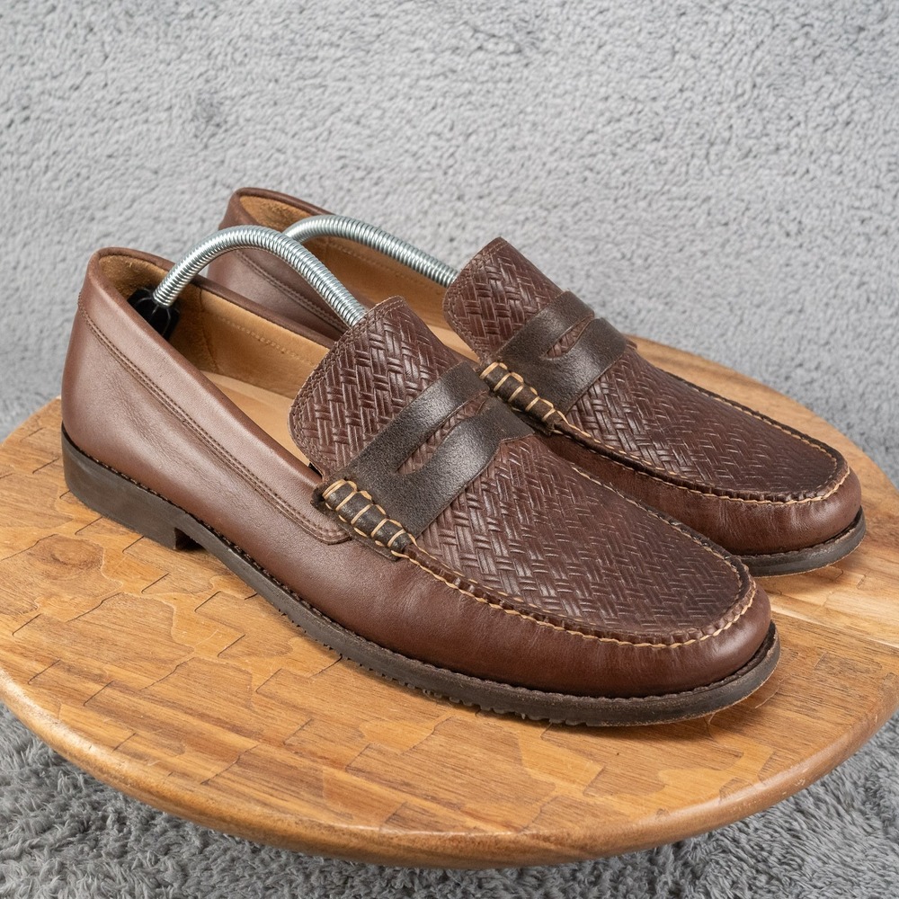 Tommy Bahama Men's Filbert Penny Loafers Slip-On Leather Shoes Brown Size 11.5 M